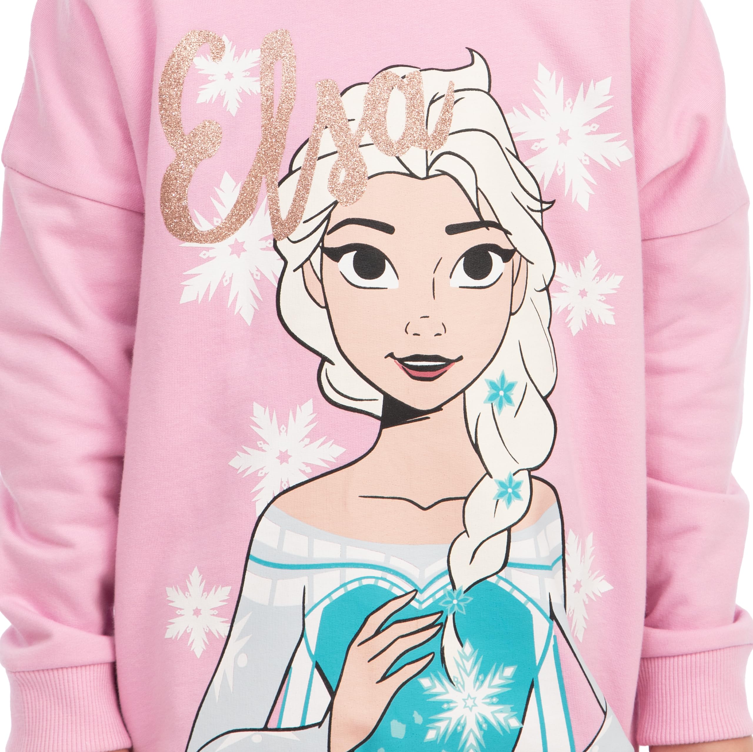 Disney Bluza Z Kapturem Frozen Elsa Dla Dziewczynki, Różowa Bluza Dziecięca Bawełna, Sweter Dla Dziewczynek