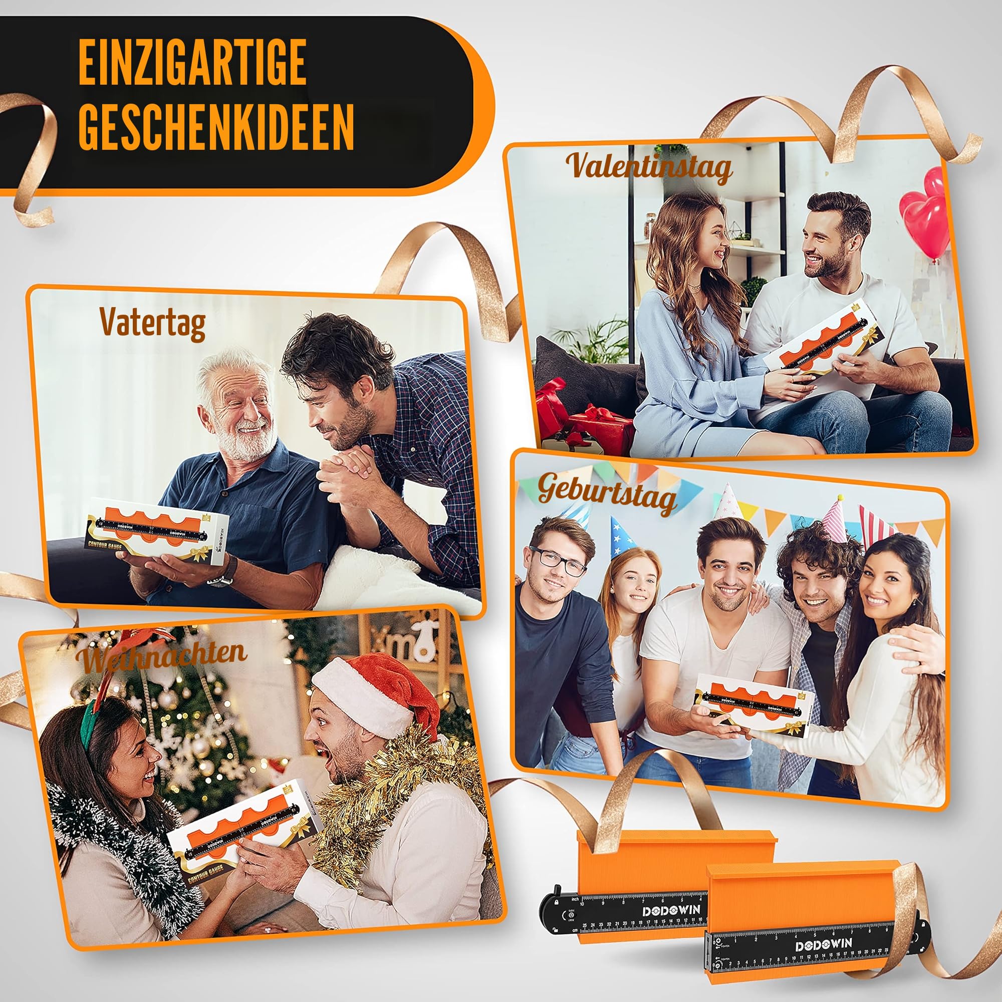 DODOWIN Konturenlehre Verbindbar Groß, Laminat Schablone, Konturenlehre Mit Feststeller, Besondere Valentinstag Geschenke für Männer Ihn, Personalisierte Geburtstagsgeschenk für Opa Papa