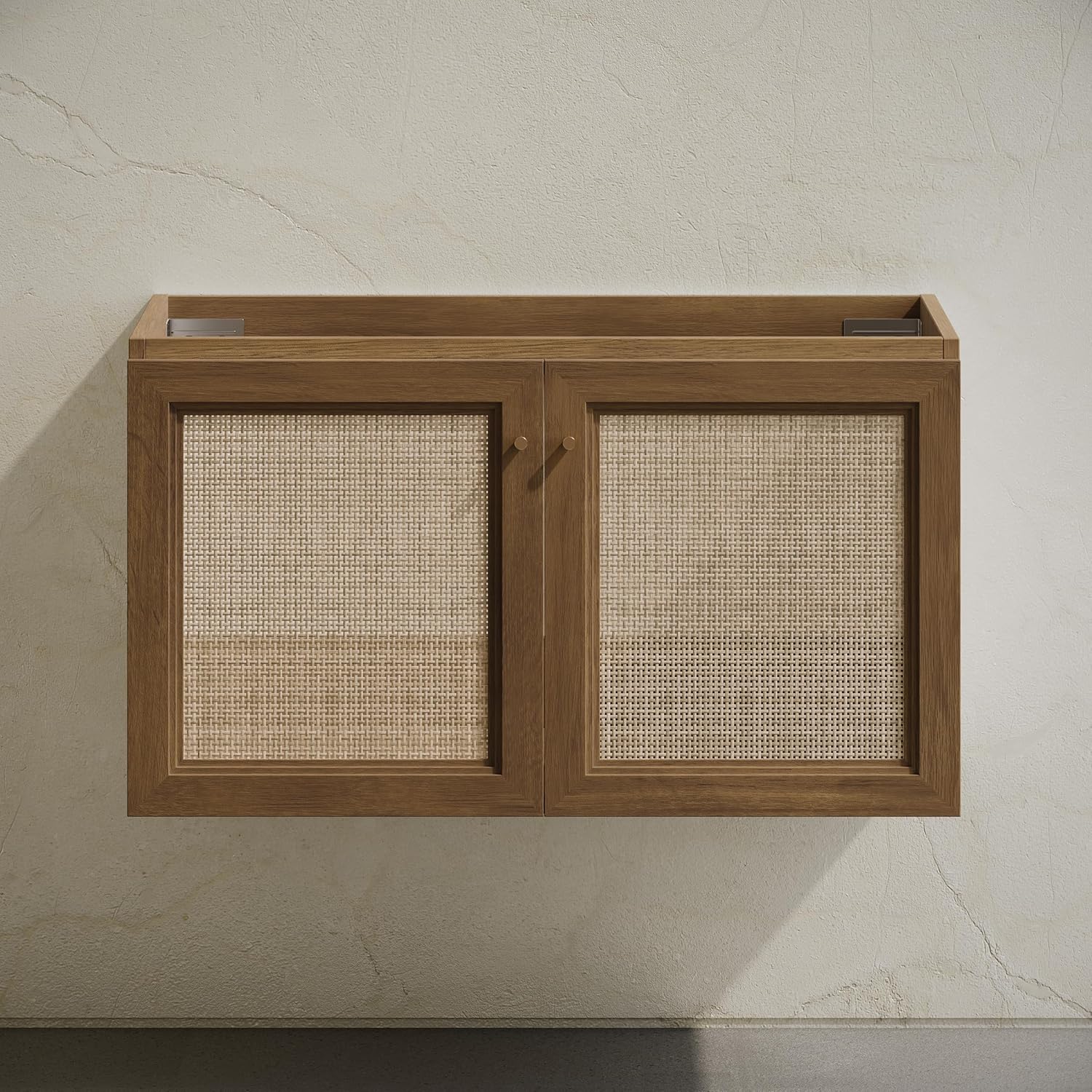 Swiss Madison Classe 36" Wall-Mounted Bathroom Vanity in Brown Oak Without Sink Top