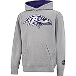 Ultra Game NFL Official Youth Super Soft Hoodie Sweatshirt Pullover - Warm Polyester Blend, Baltimore Ravens, Heather Gray, 18-20