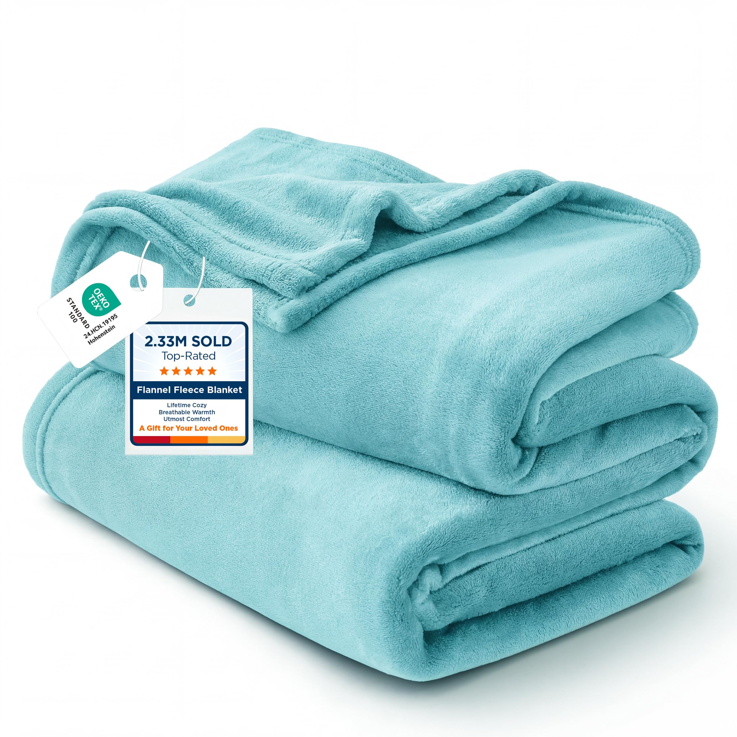 Bedsure GentleSoft Fleece King Size Blanket in River Blue | Mubboo