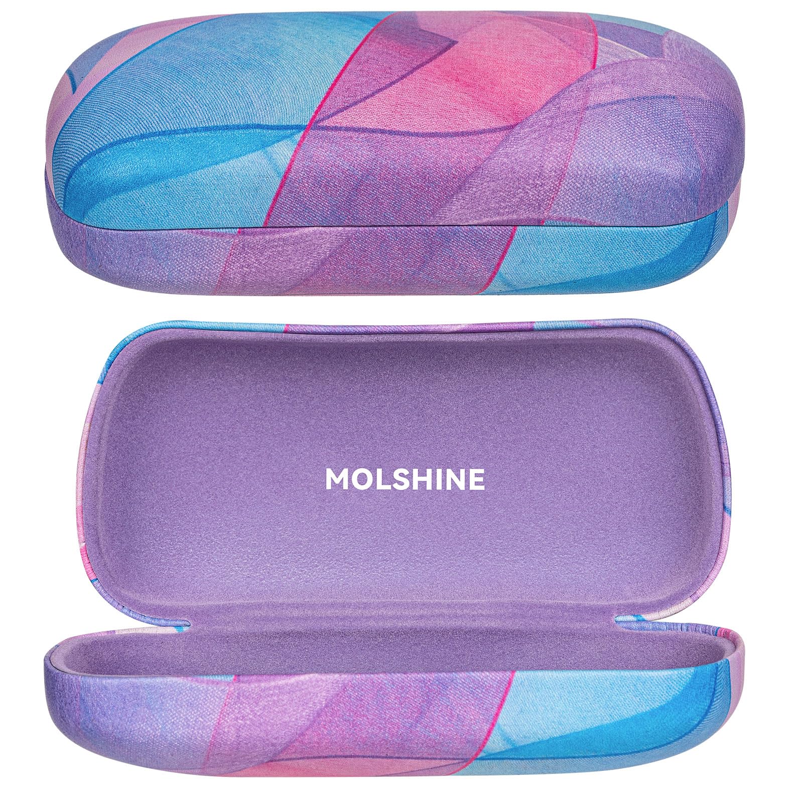 molshineEstuche rígido para gafas de sol, estuche clásico grande para gafas de sol, anteojos con paño de limpieza