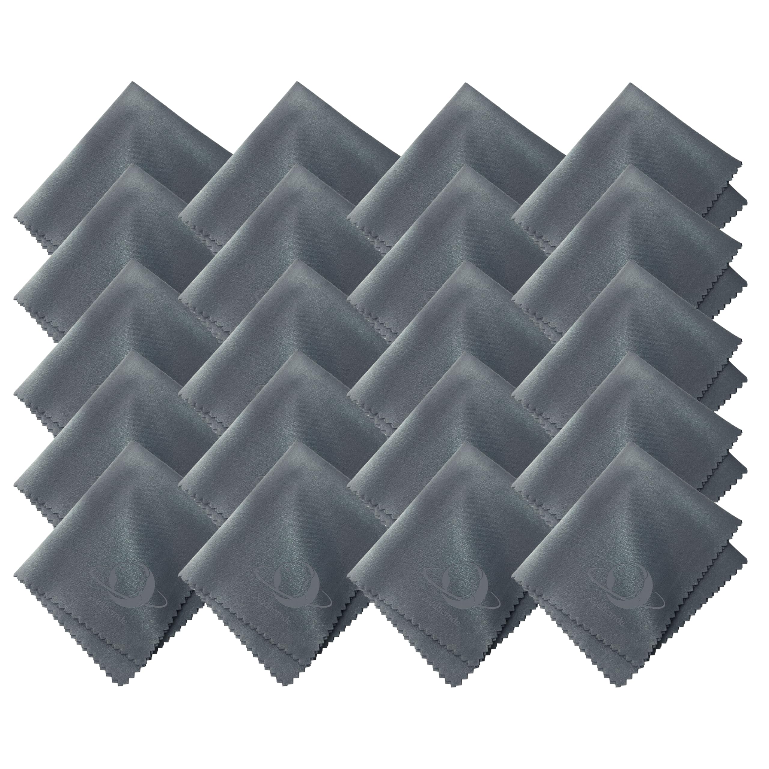 ściereczki do okularów do czyszczenia 20 sztuk 15x17.5cm, ściereczki z mikrofibry do okularów, supermiękkie i wielokrotnego użytku, do czyszczenia okularów telefonów aparatów i ekranów(szary)