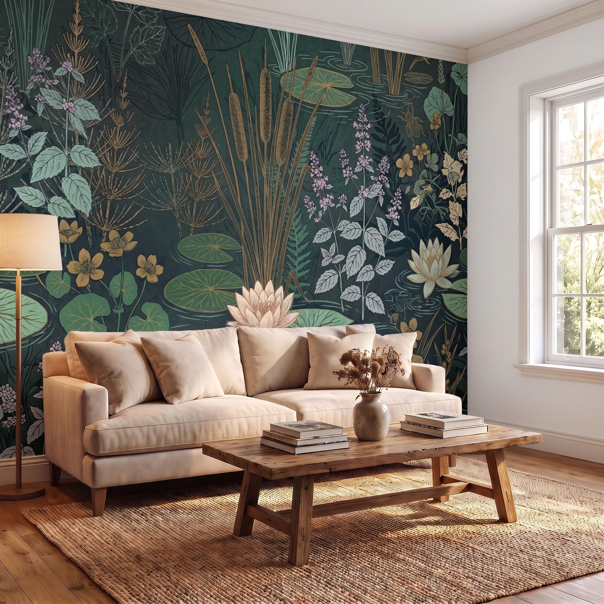Papel Pintado 450Anx315Al cm Plantas Dibujadas A Mano Fotomurale 3D