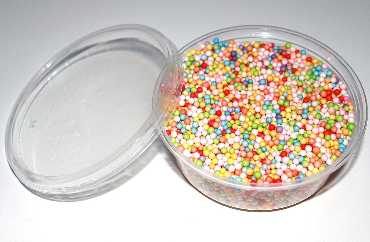 Foam Balls For Slime In Clear Container 2mm 4mm (236 ML
