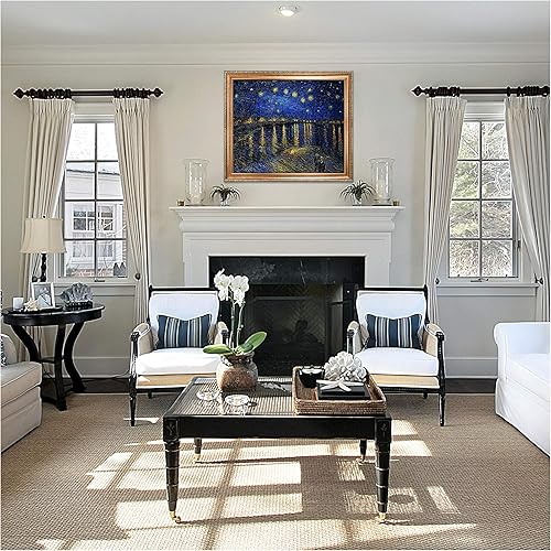 Miniatura 180 de A&T ARTWORK The Starry Night de Vincent Van Gogh. Tamaño del marco: 36 x 30 pulgadas, tamaño de la imagen: 30 x 24 pulgadas, reproducciones clásicas