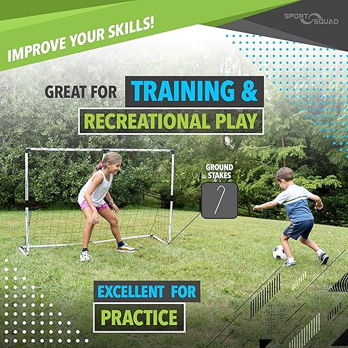 Miniatura 3 de Sport Squad Portable Soccer Goal Net Set - Training Soccer Goals for Backyard - Indoor or Outdoor Versions - Easy Assembly - Great for Kids and
