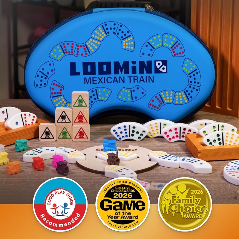 Queensell Loomino – Curved Mexican Train domino set