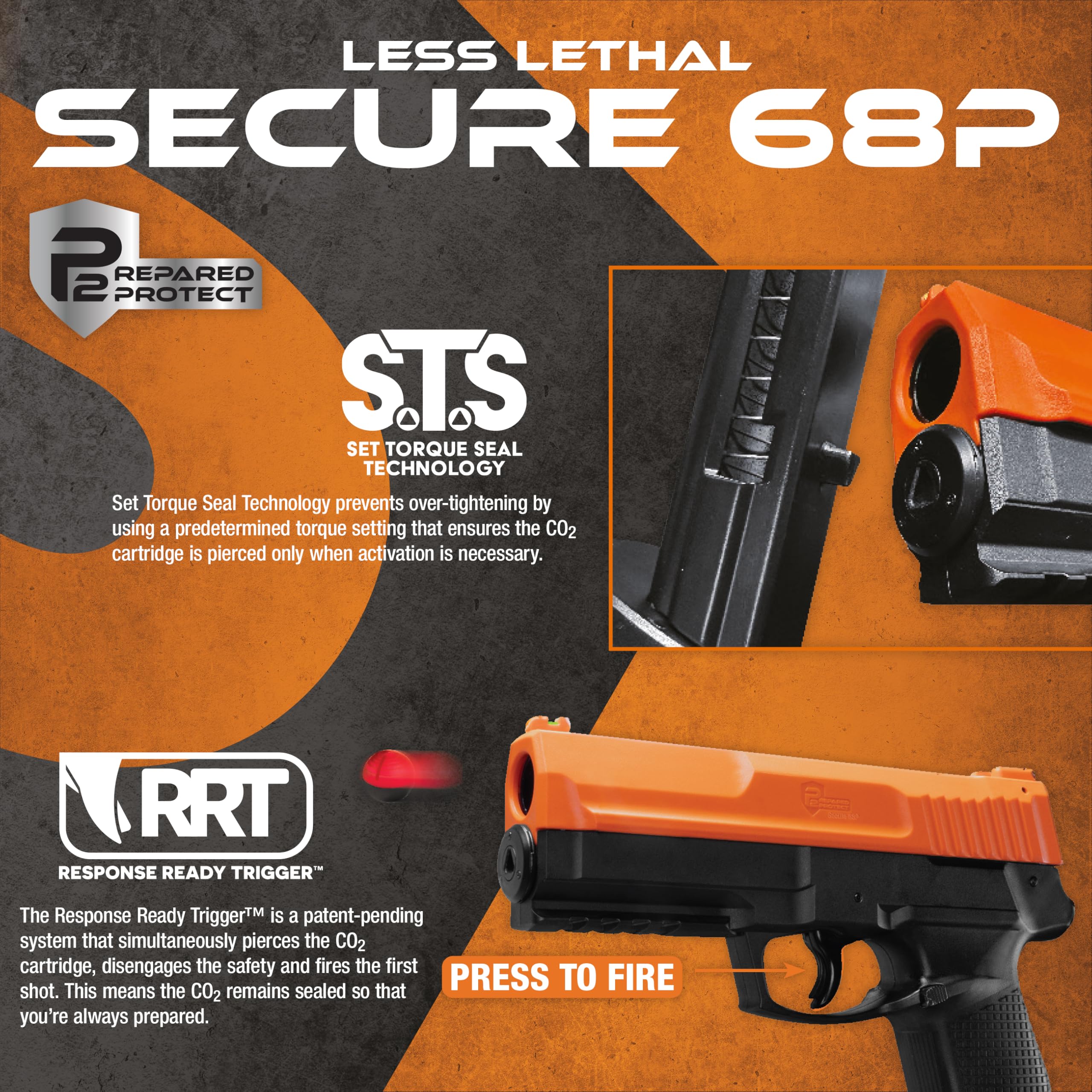 Amazon.com : Prepared 2 Protect P2P Secure 68P .68 Cal CO2-Powered