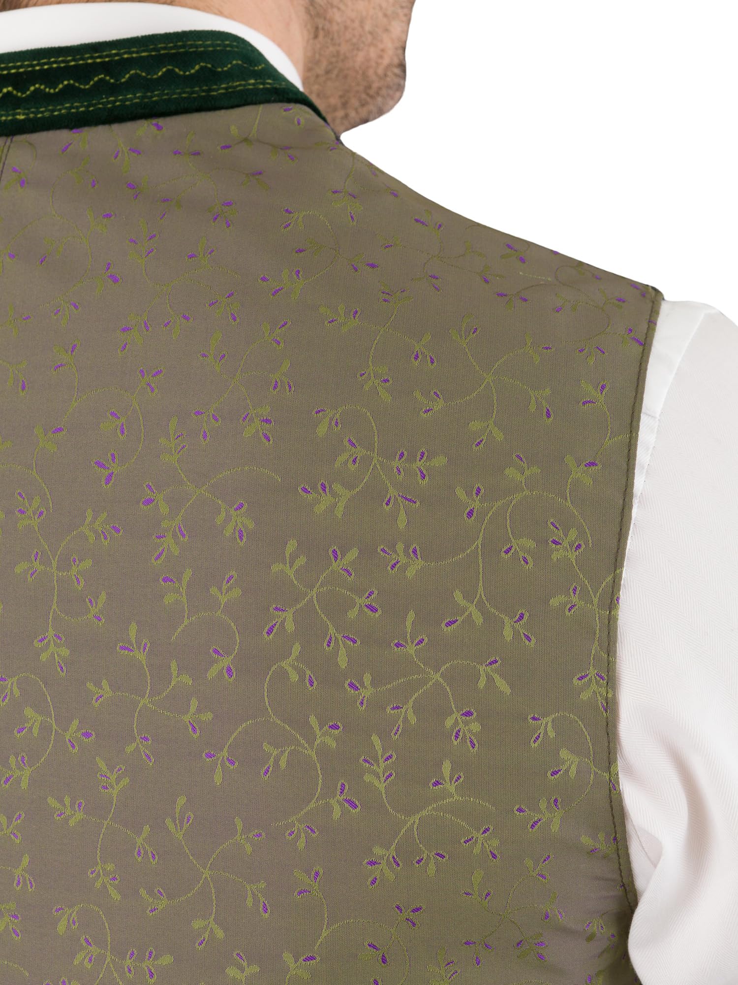Trachtenweste Steigl 1-W-3217-1225 grau-grün ohne Ärmel, moderne Lodenweste für Herren mit Innentaschen, elegantes Gilet für Männer