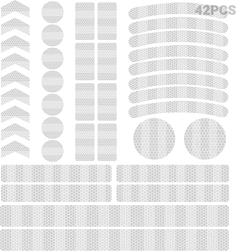 Miniatura 7 de Himiway 42Pcs or 84 Pcs or 24 Rolls Bike Reflective Stickers Outdoor Waterproof Bicycle Reflective Tape Night Safety Warning Reflective Decals for