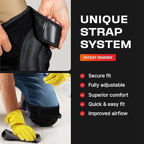 Miniatura 3 de NoCry Rodilleras de jardinería para mujeres y hombres con cojín de espuma suave y correas antideslizantes ajustables y fáciles de usar, diseño