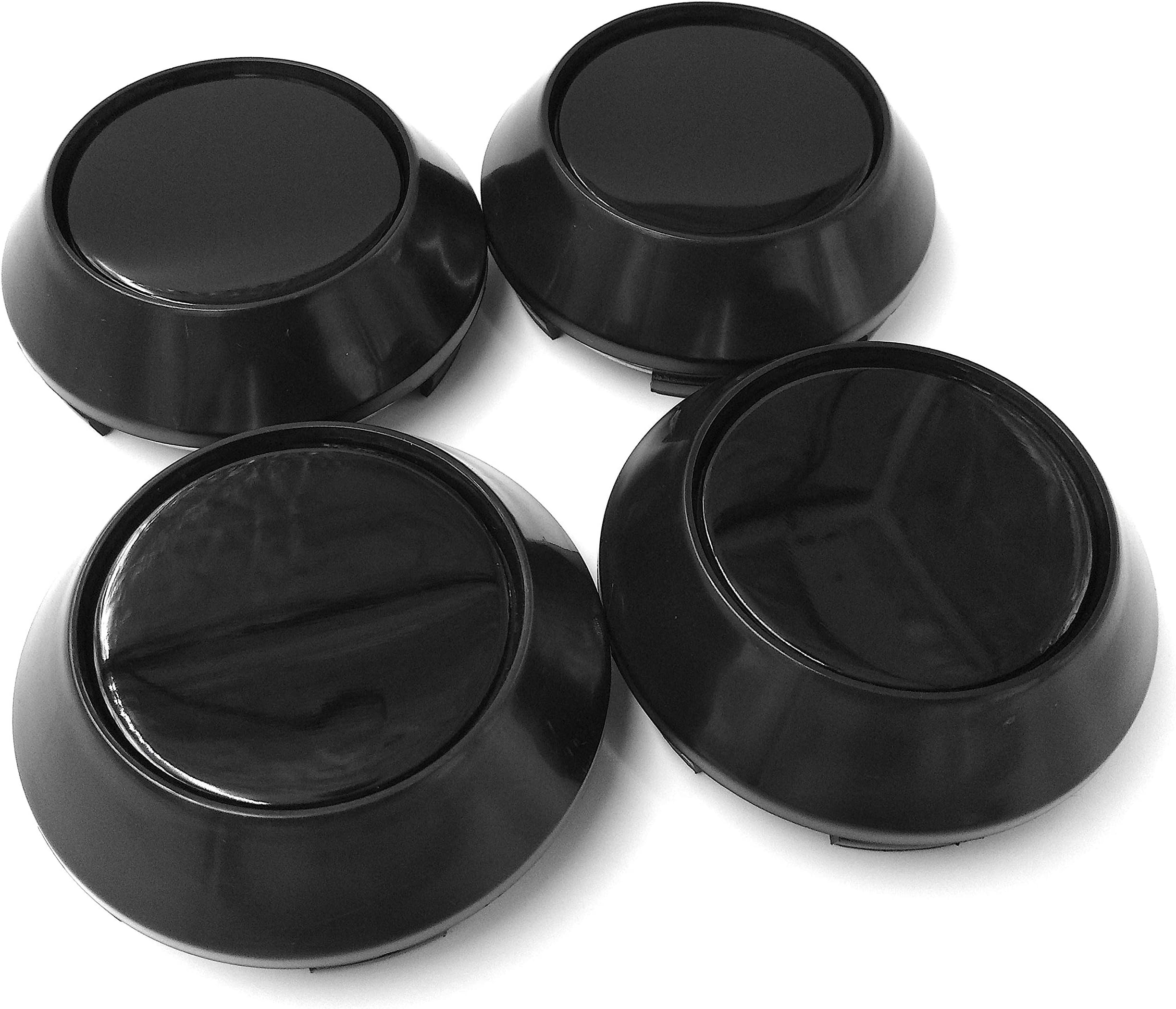BizTech4x Universal Black Car Auto Alloy Wheel Center Hub Caps Covers Set No Logo Plain Emblem 68mm and Compatible with BMW Oz Racing Rays Volk Racing Wheels Rim Hub Cap Cover