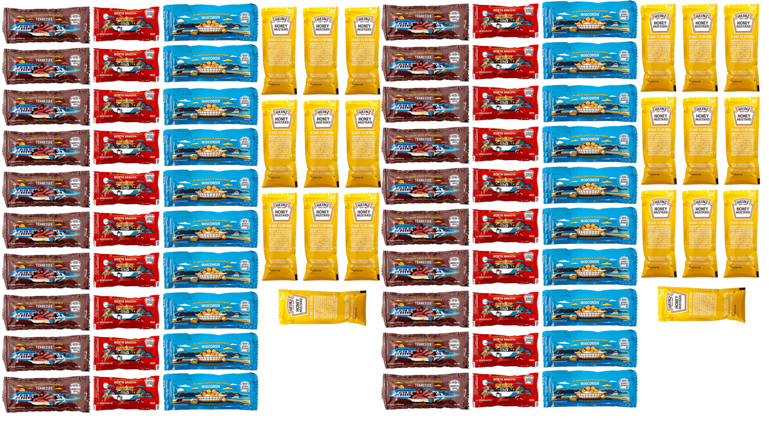 Buy Heinz Condiment Packets Variety Pack Includes BBQ Sauce, Ranch