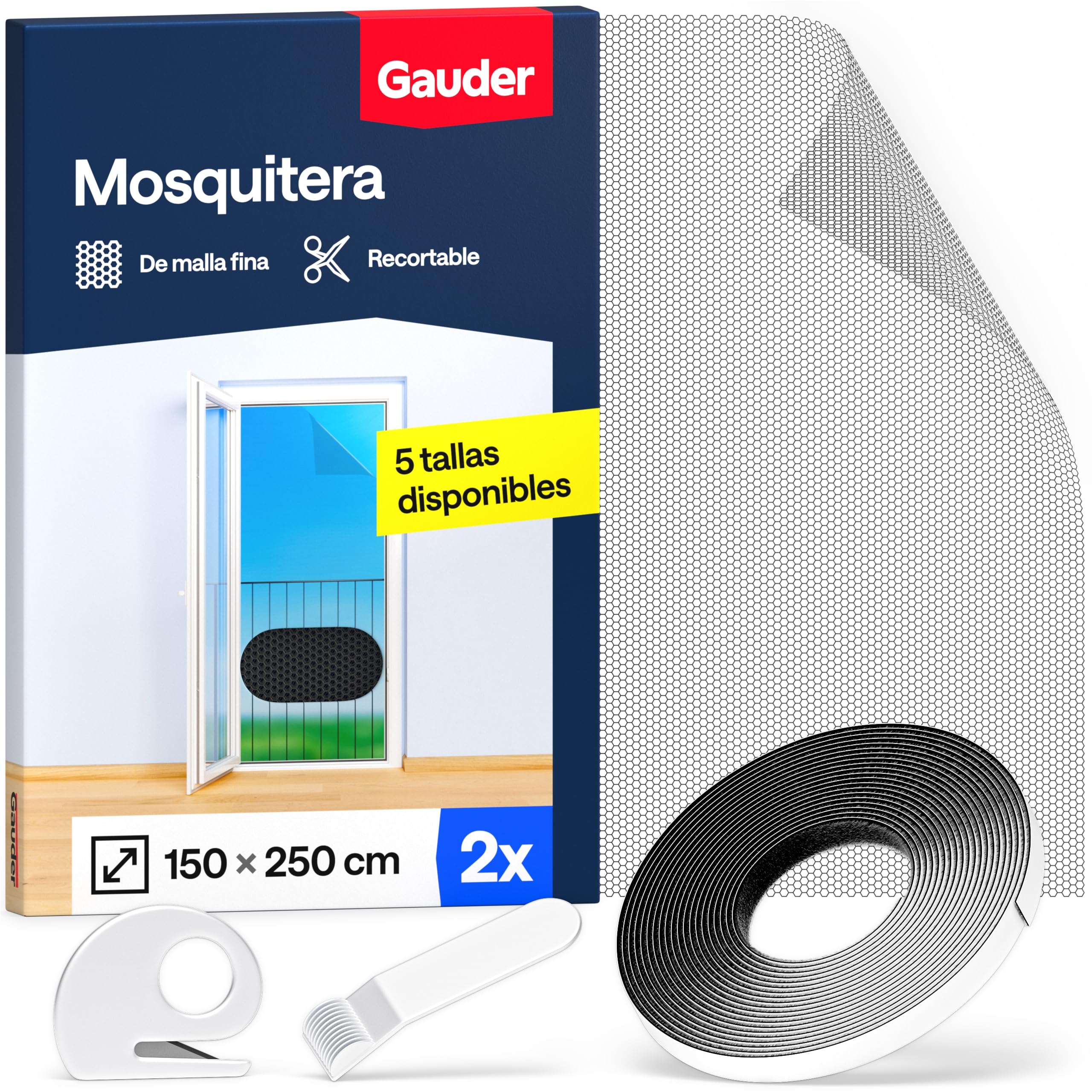 GAUDER Mosquitera para Ventana - Red Anti-Insectos con Cierre de Gancho y Bucle - Protección Adhesiva contra Mosquitos - Malla Autoadhesiva (110 x 130 cm - Bianca) — view 16
