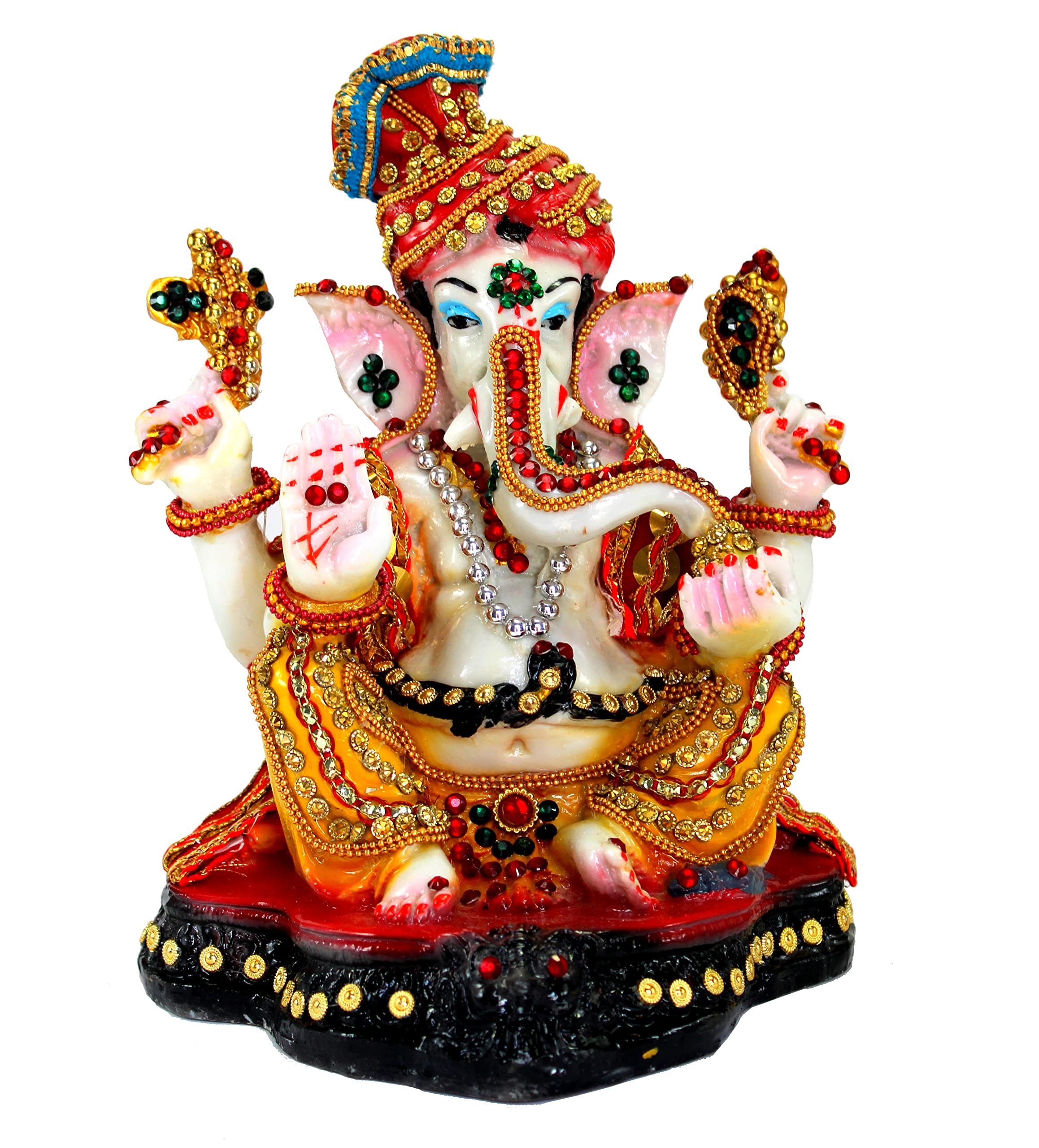 Esplanade Multicolour Resin Ganesh Ganesha Ganpati Murti Idol Statue Sculpture (8.25") | Pooja Idols | Home Decor