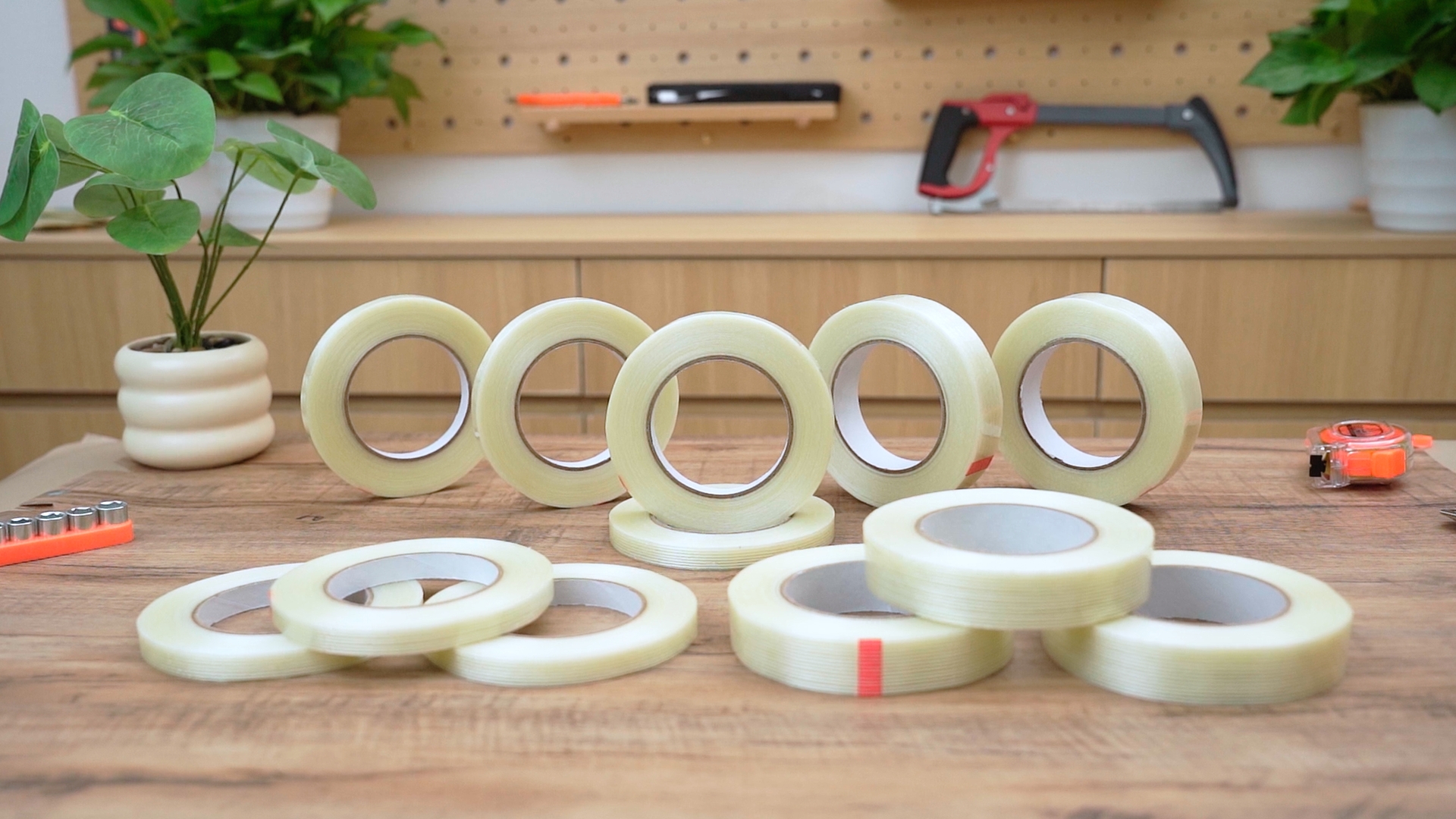 Image of Treela 80 Rolls 1 Inch x 60 Yards Filament Strapping Tape Transparent Reinforced Fiberglass 5.5 Mil Heavy Duty Packing Shipping Tape for Sealing Binding Fixing