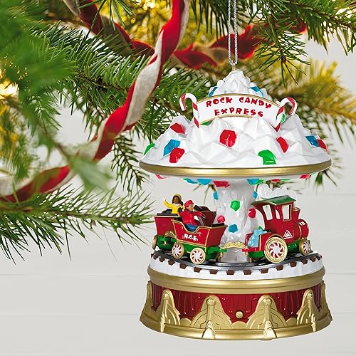 Miniatura 6 de Hallmark Keepsake Adorno de Navidad 2021, Carnaval de Navidad Rock Candy Express, Musical, Luz y Movimiento