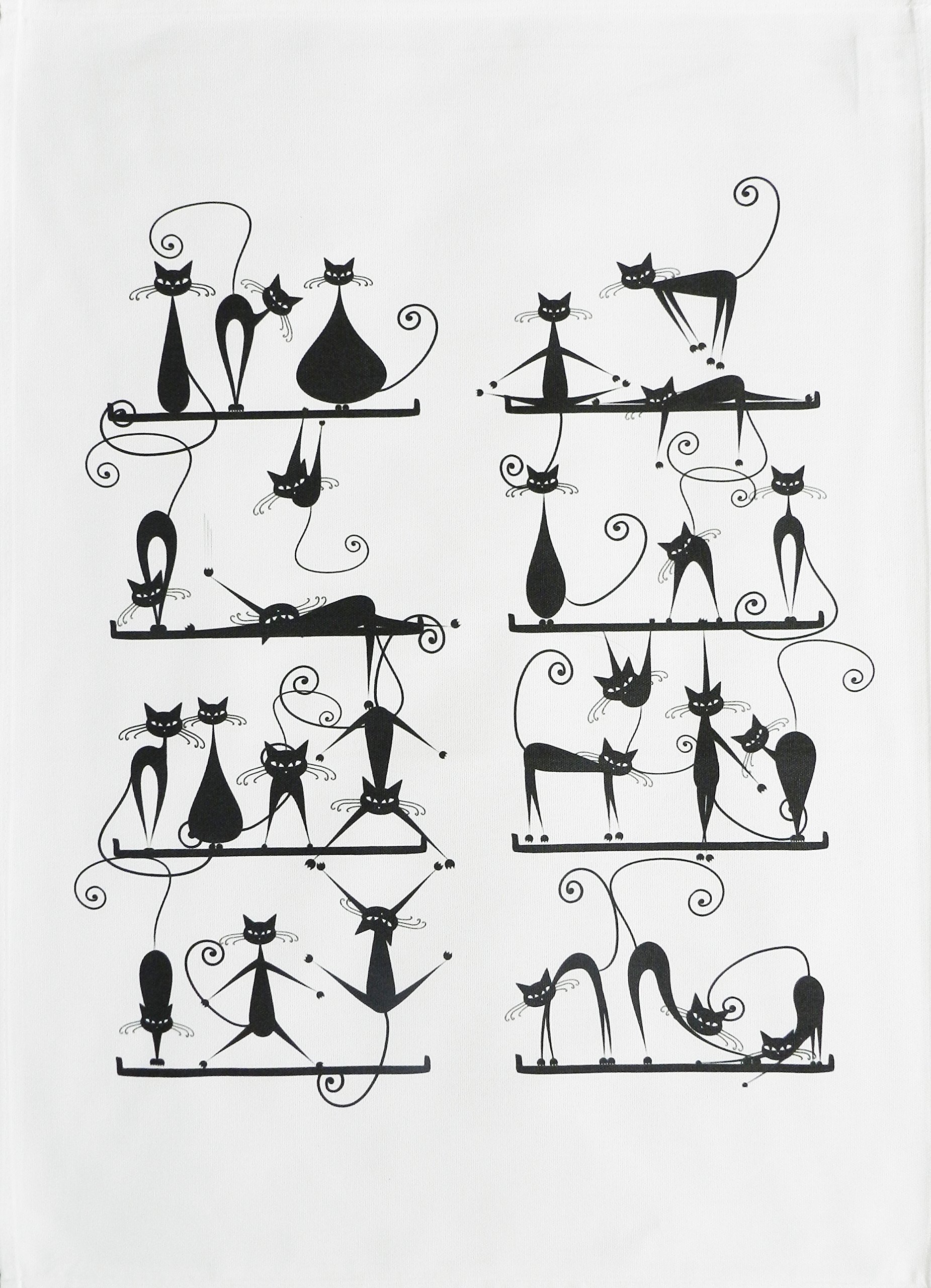 Cotton Tea Towel The Black Cat Gym  machine washable