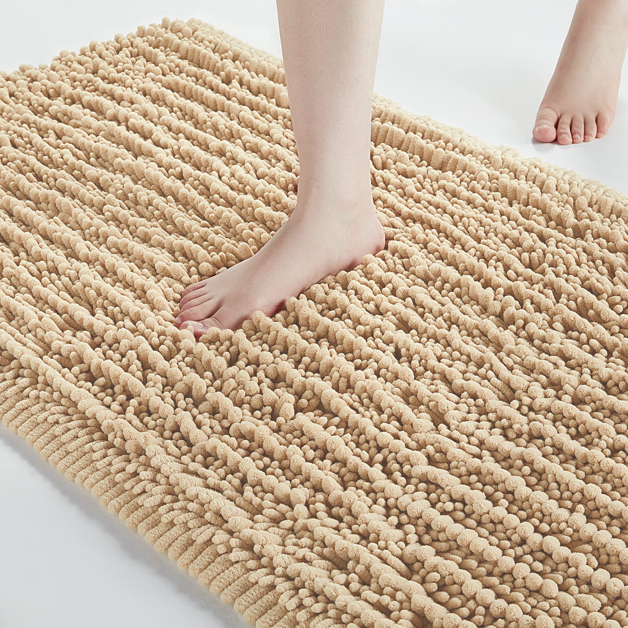 FLOLEOPA Soft Plush Microfiber Bathroom Rugs, Absorbent Bath Rugs Non Skid Machine Wash Dry Bath Mats for Tub,Shower and Bath Room Floor Mats (