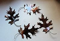 Vista 3 de METAL OAK LEAVES 4 mostrador/mesa de aspecto natural COBRE/BRONCE 5" ancho