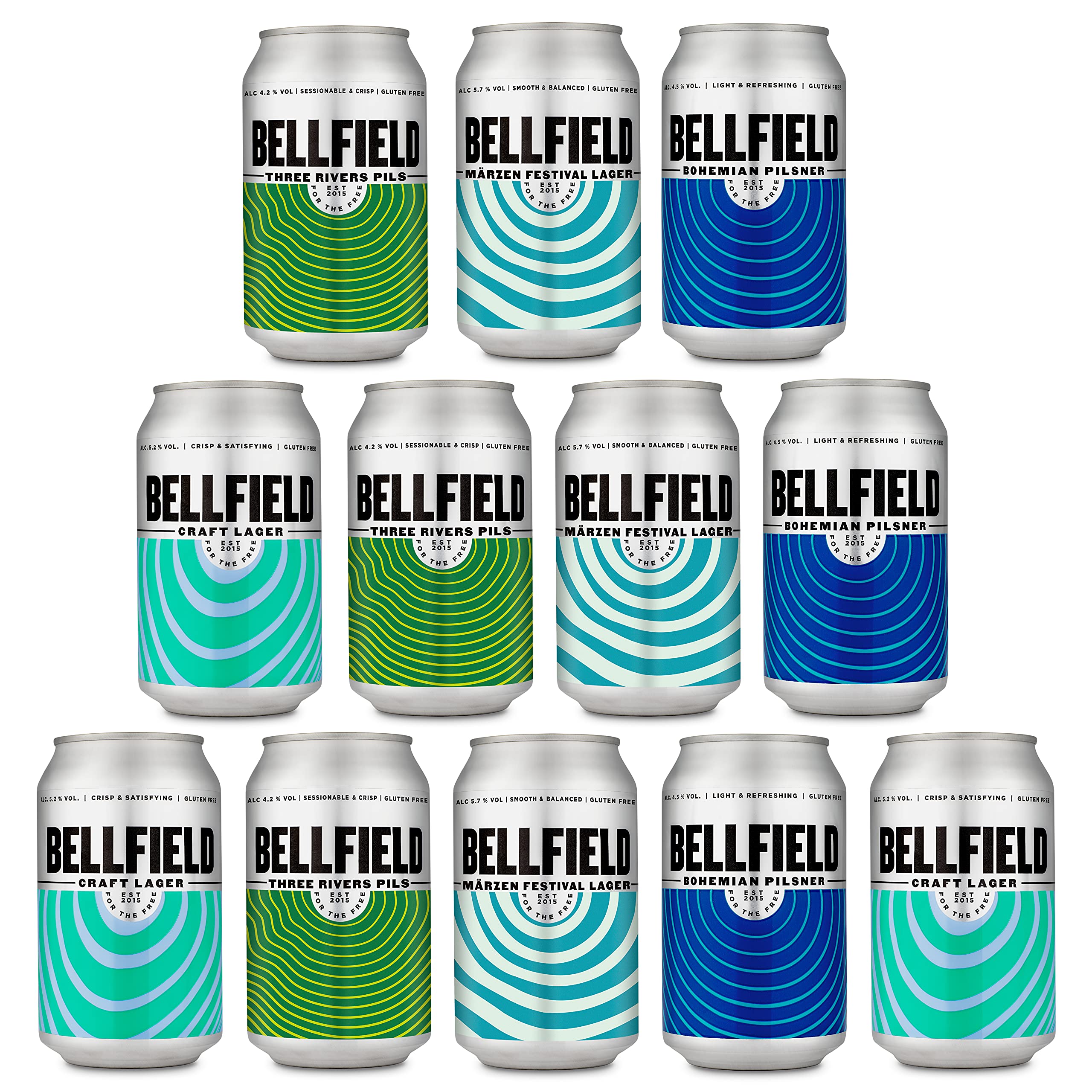 Bellfield BreweryMixed Case Lagers & Pilsners (vegan & gluten-free craft beer)