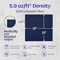 Vista 6 de Paneles insonorizantes de alta densidad para pared, forma cuadrada, paquete de 12 unidades de 12" x 12" x 0.4", color azul mezclilla