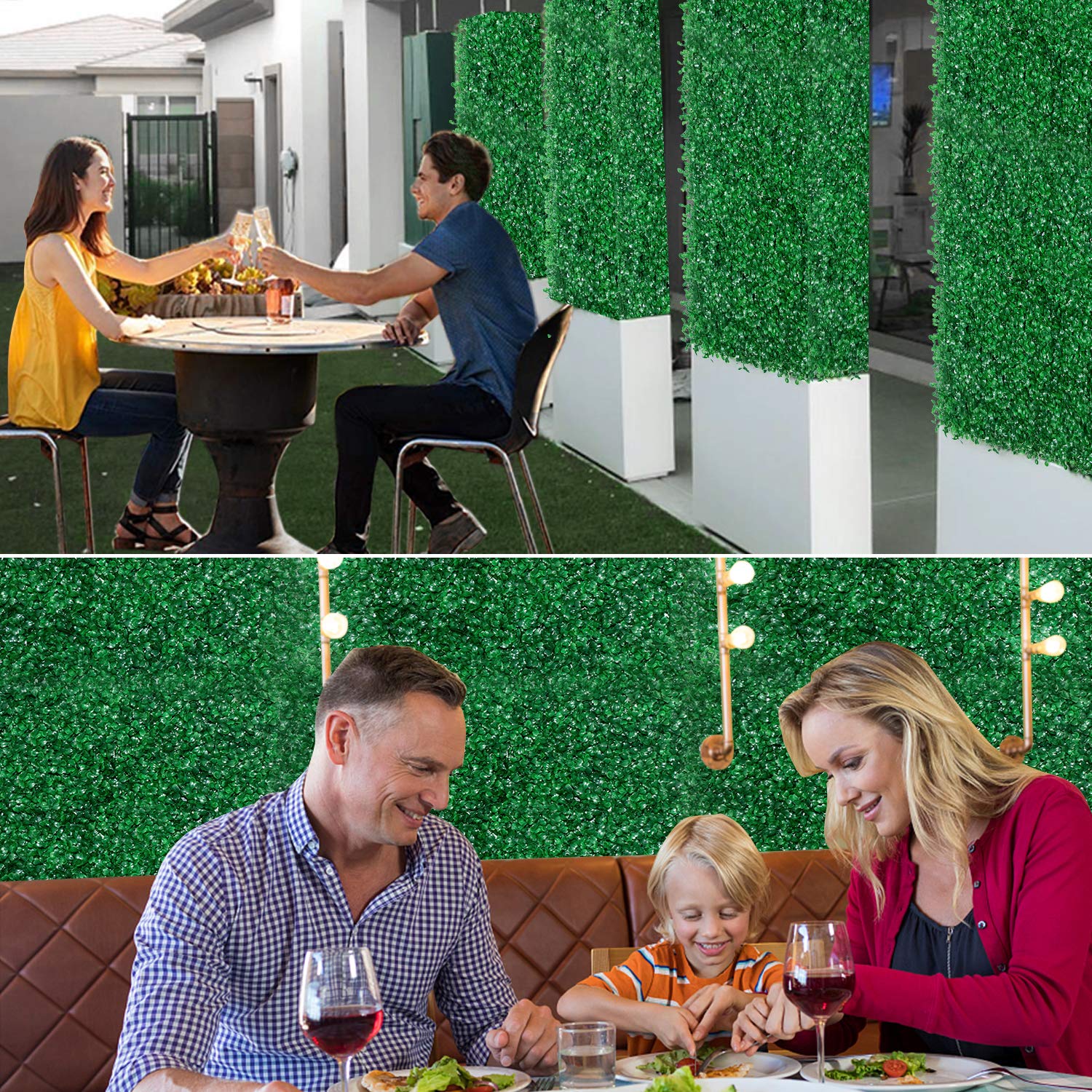 Buy Boxwood Hedge Wall Panels 12 PCS, 24" x 16" Grass Wall Panels, Faux