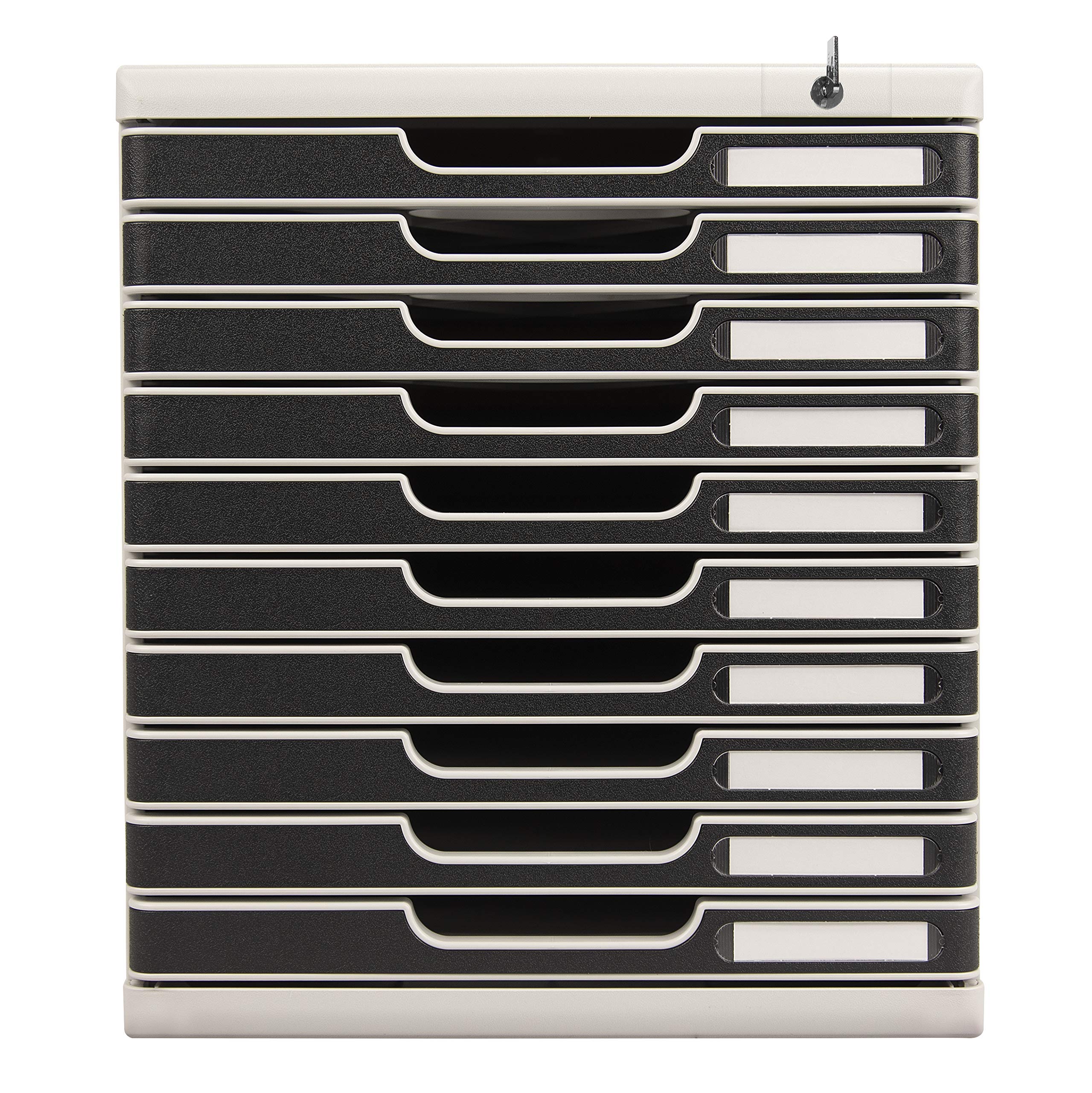 Exacompta Office Drawer Unit Plastic Black 10 Drawers 28.8 X 35 X 32 Cm A4+