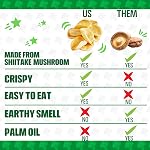 Real Naturals Shiitake Mushroom Chips, crème aigre et oignon, non GMO, Basse-Calorie, Vegan, 32g