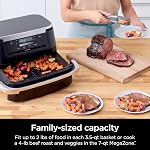 Ninja DZ071 Foodi 6-in-1 DualZone FlexBasket Air Fryer with 7-QT MegaZone & Basket Divider, Large Proteins & Full Meals, Smart Finish Cook 2 Foods 2 Ways, Large Capacity, Air Fry, Bake & More, Black