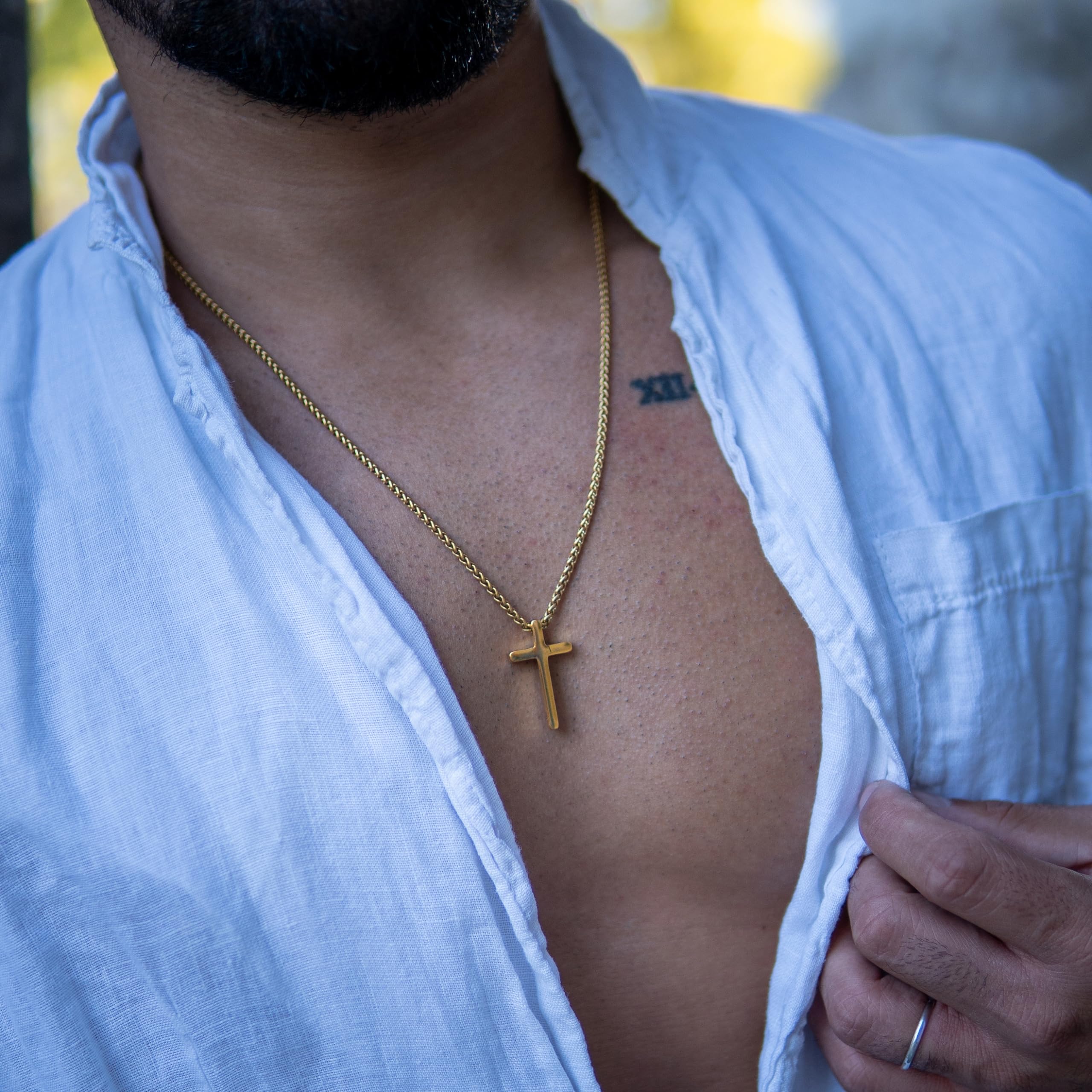 SERASAR Collier Premium Homme [Lord] | Acier Chirurgical Inoxydable 316L | Imperméable | Chaîne Solide | Fermoir Sécurisé | Trois Couleurs | Boîte à Bijoux Incluse