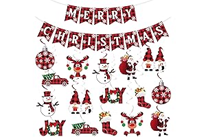 Christmas Hanging Swirls Decorations - NO DIY - Buffalo Plaid Merry Christmas...