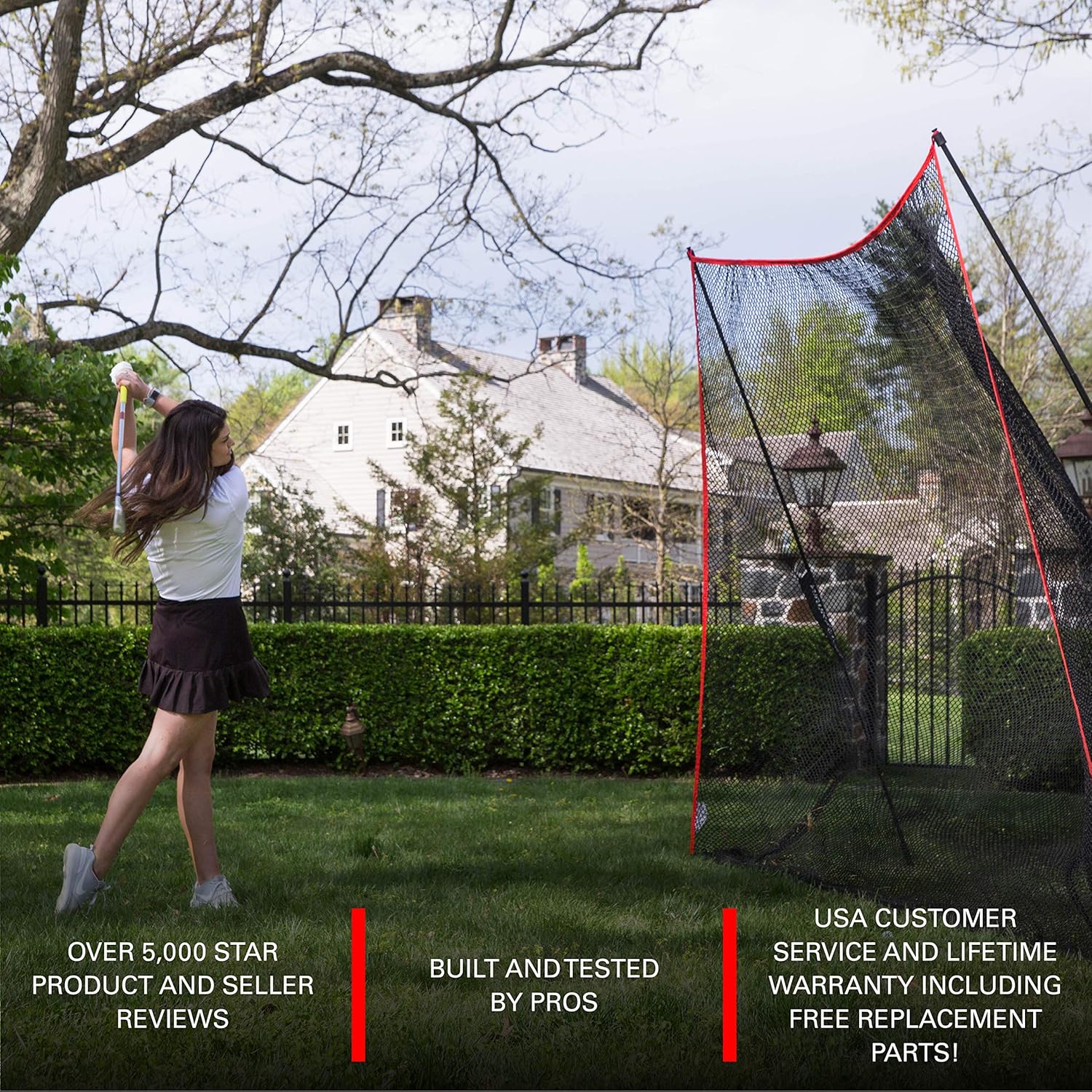 Rukket 10x7ft Haack Golf Net | Practice Driving Indoor and Outdoor | Golfing at Home Swing Training Aids | by SEC Coach Chris Haack (10x7 Hitting Net) : Sports & Outdoors