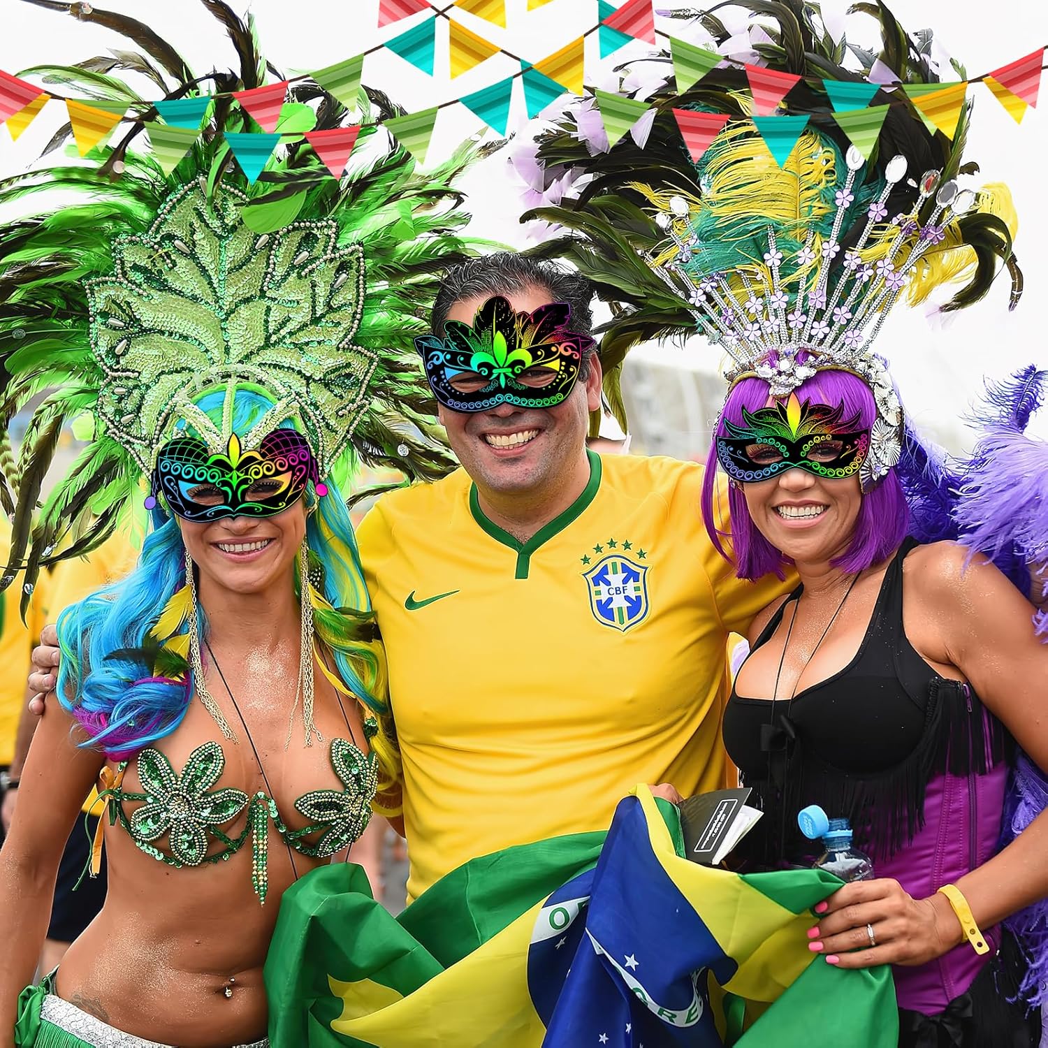 AUGSUN Mardi Gras Crafts, 36PCS Rainbow Scratch Masks for Mardi Gras Party Favors Magic Scratch Paper Art for Kids Carnival Masquerade Mask Costumes Dress Up Scratch Off Cards Supplies - Image 7