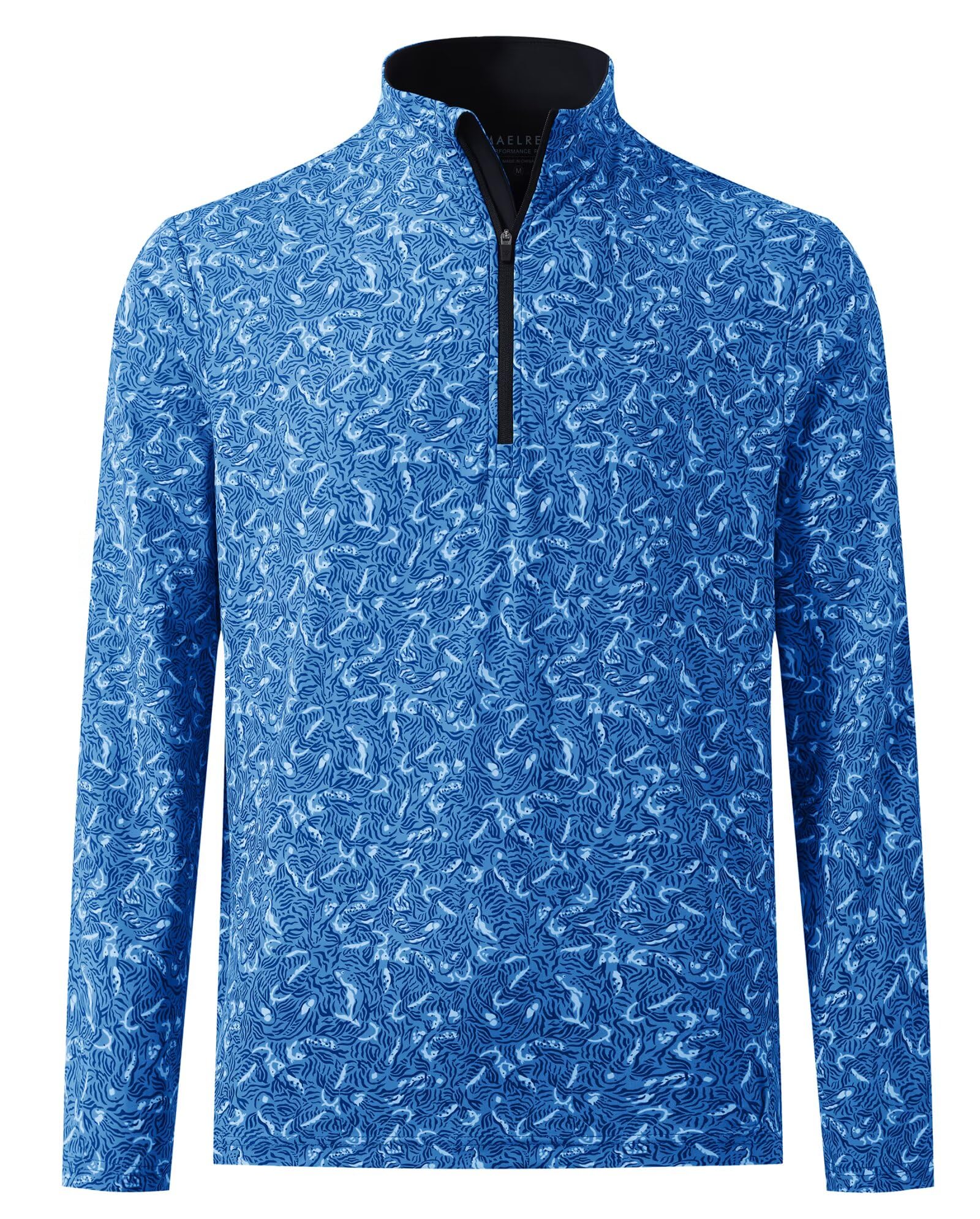 Quarter Zip Golf Pullover Men Dry Fit Long Sleeve Performance Wicking 1/4 Zip Full Print Pullover Mens Sweatshirt-image-42