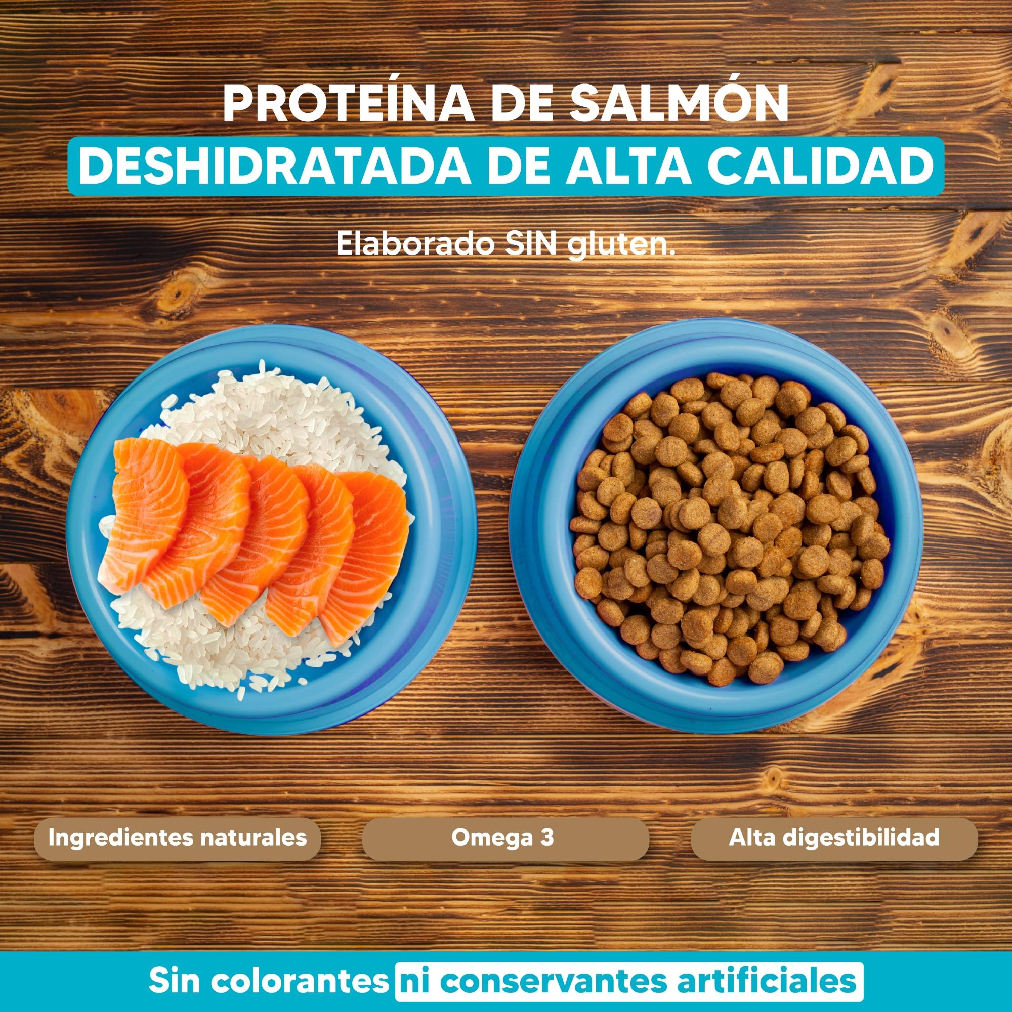Yerbero Nature Salmon & Rice, Pienso para Perros sin Gluten con Salmón,Pienso Hipoalergénico para Perros con Alta Digestibilidad con Omega 3 para Pelo Brillante (Salmón y arroz) 10kg