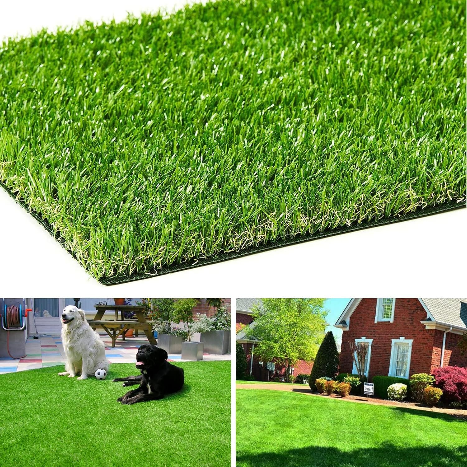 Realistic Artificial Grass Turf Lawn-78 * 78" Indoor Outdoor Garden Lawn Landscape Synthetic Grass Mat Fake Grass Rug
