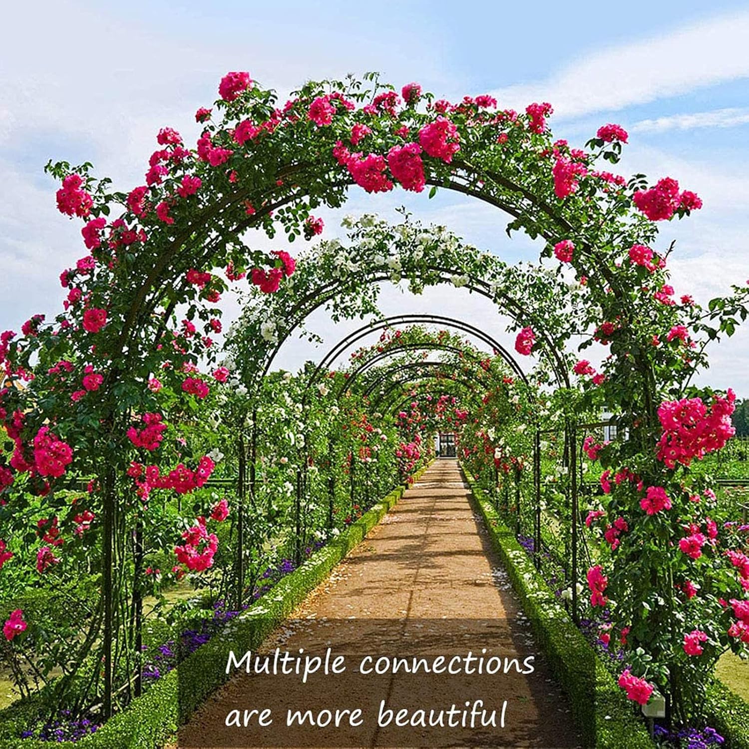 Metal Garden Arch,Rose Arch with Base,Weatherproof Pergola Trellis,Gazebo,Wedding Arch,for Various Climbing Plants,Celebration Decoration,Bridal Party,Multiple Sizes