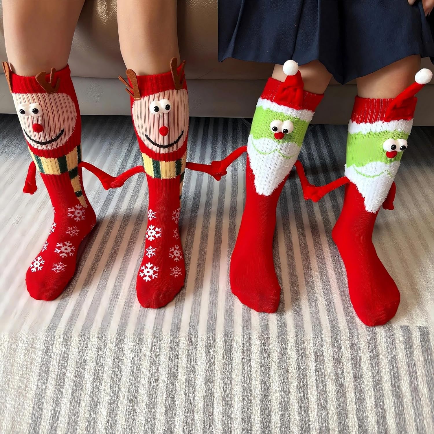 U-Goforst 3D Kids Christmas Socks Funny Crazy Holiday Hand Holding Socks Christmas Gifts Stocking Stuffers for Boys Girls - Image 6