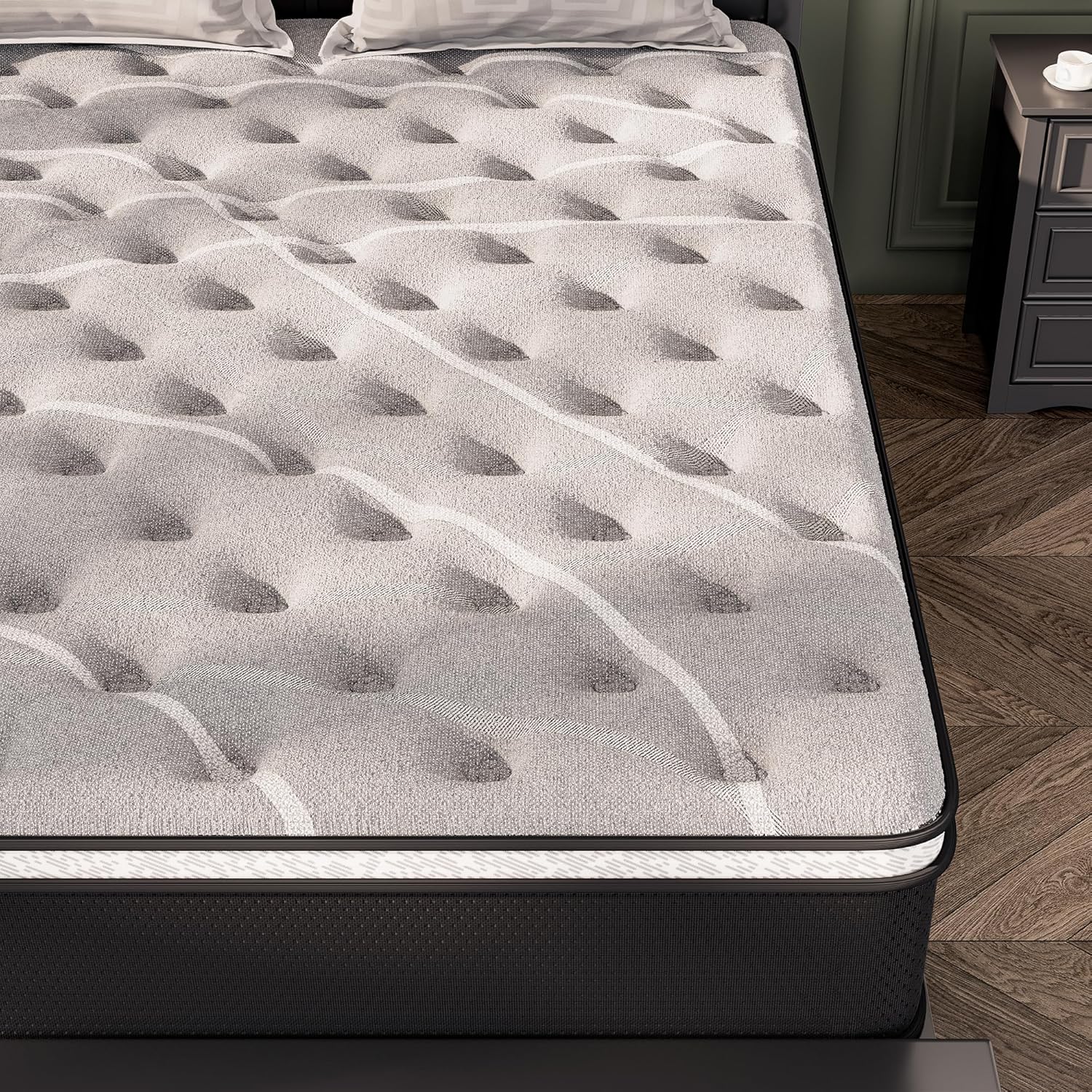 Full Size Mattress 10 inch, Hybrid Mattress in a Box with Gel Memory Foam, Pocket Springs for Motion Isolation, Medium Firm Matress, CertiPUR-US, 100-Night Trial, 54"x75"x10"