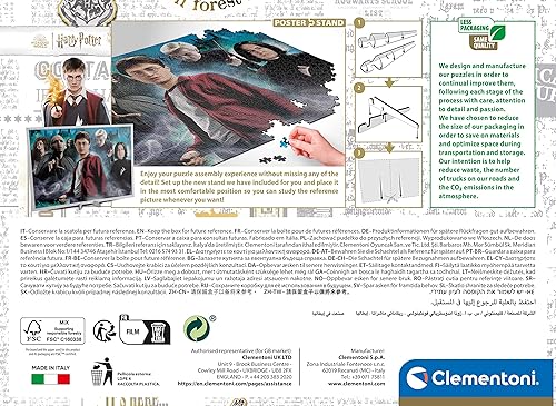 Miniatura 3 de Clementoni - Harry Potter Potter-1000 Pieces-Puzzle, Entertainment for Adults-Made in Italy, 39710