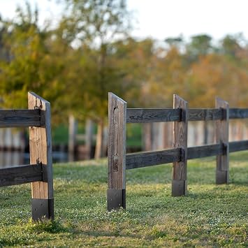 (Pack of 8) LADECH 4x4 Fence Post Anchor Ground Spike 36” Length Metal Black Powder Coated – Mailbox Post Anchors – Fit 3.5x3.5 Wood Post