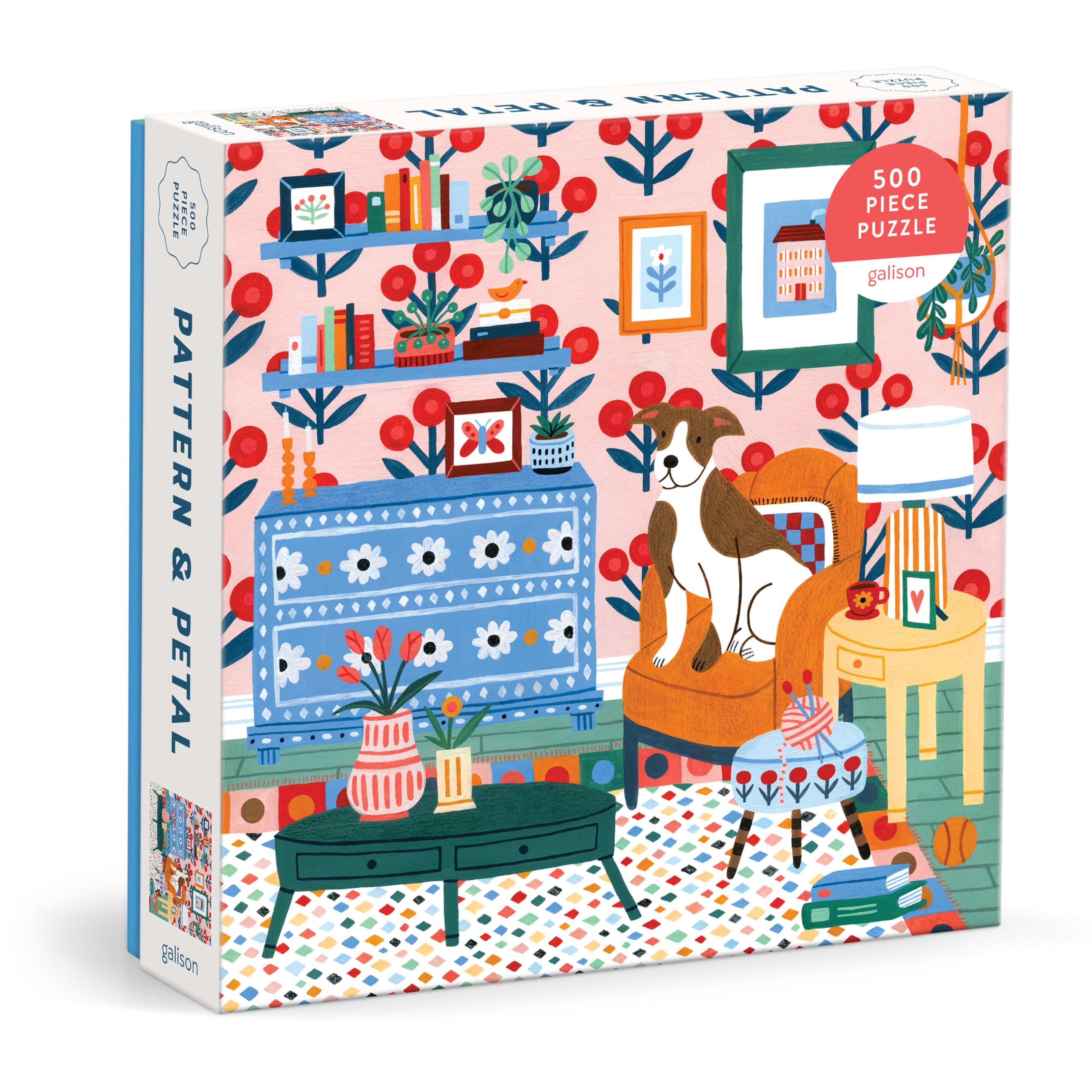 Galison Pattern & Petal – 500 Piece Jigsaw Puzzle Featuring Beautiful Artwork of A Floral Living Scene