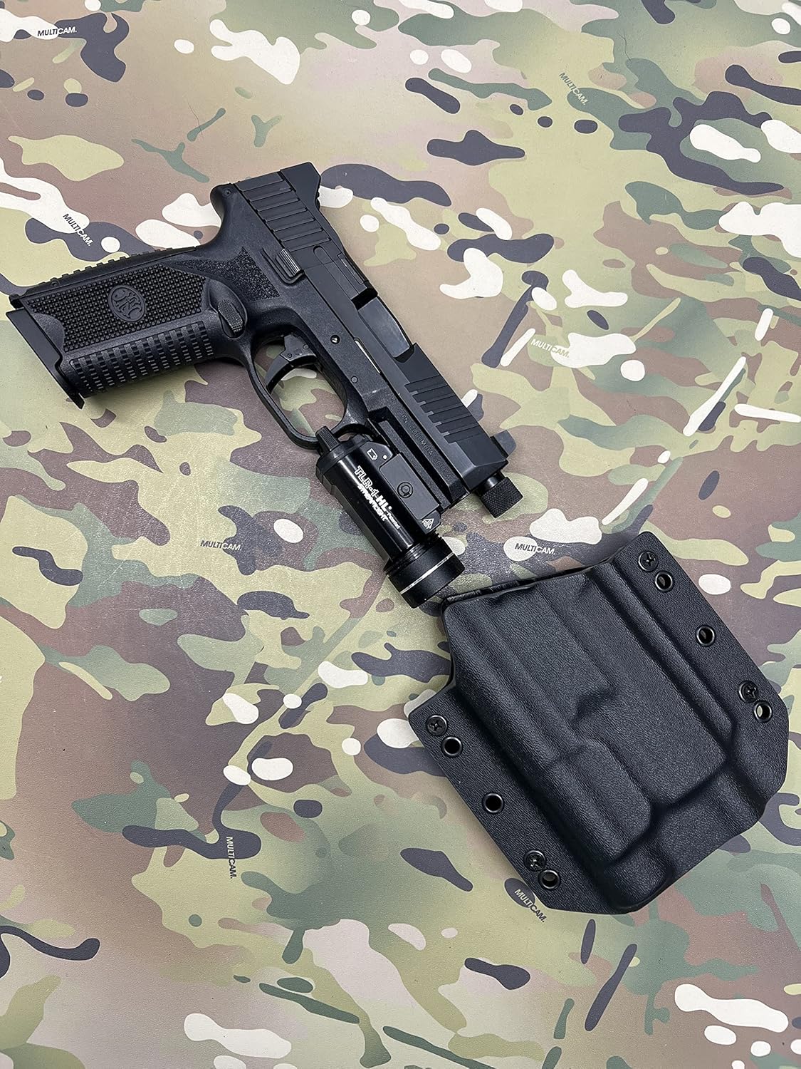 Black Kydex Holster Compatible with FN 509 Tactical Streamlight TLR-1