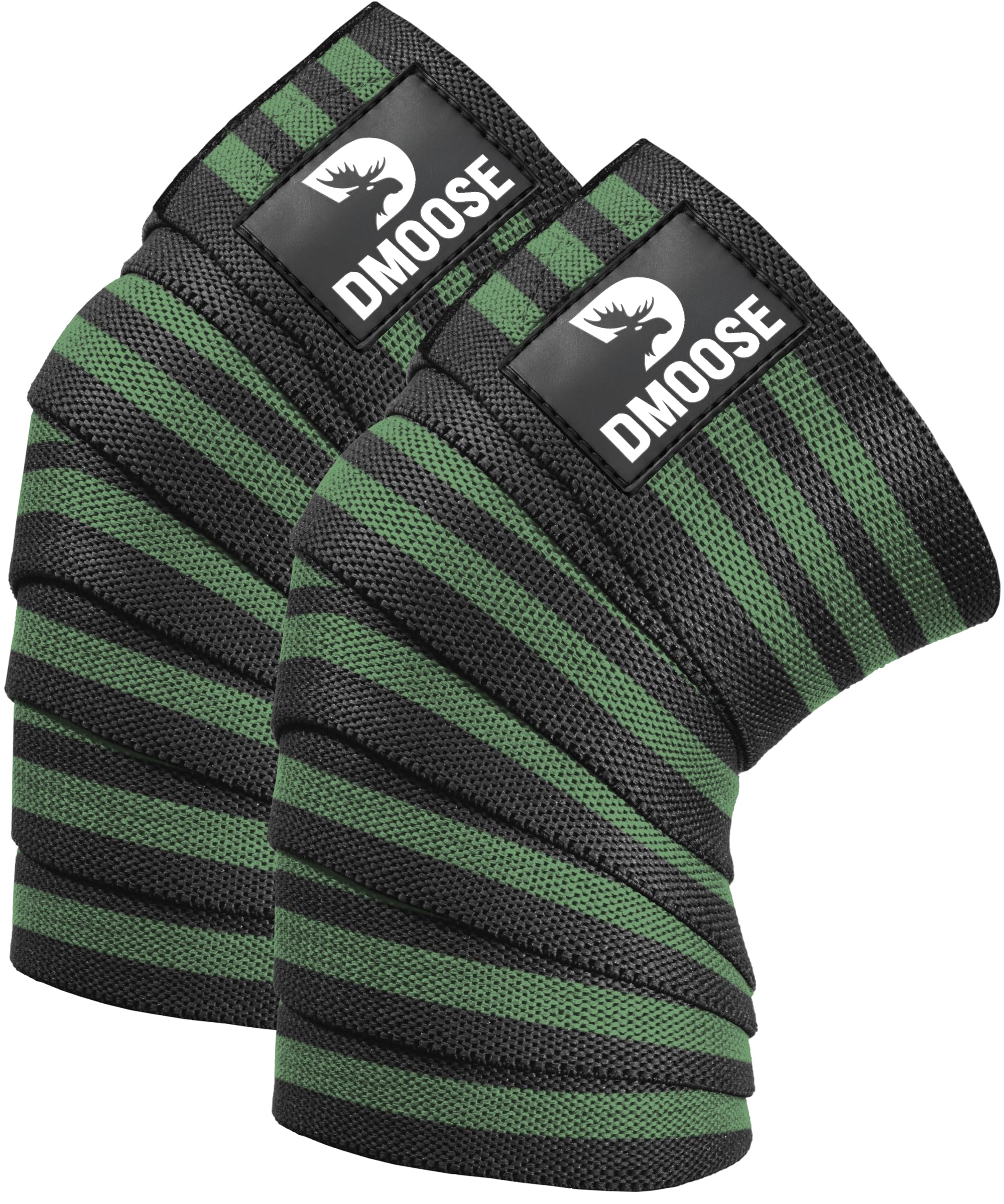 DMoose Knee Wraps for Weightlifting Men and Women Powerlifting, Deadlift, Bodybuilding, Squats and Gym, Fitness, Olympic Workouts, 78 Inches Length (Pair), Reinforced Fastening Knee Straps