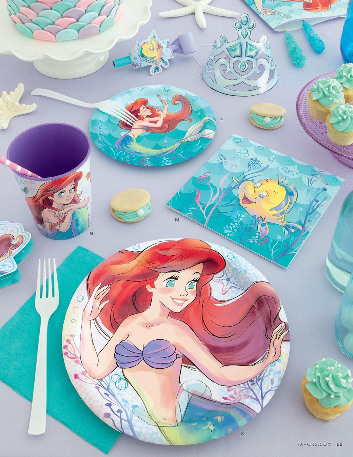 Unique The Little Mermaid Party Favor Bundle | Tattoo Sheets, Party Hats, Blowouts, Loot Bags | Kid's Birthday, Underwater Themed Event, Halloween, Officially Licensed by Unique