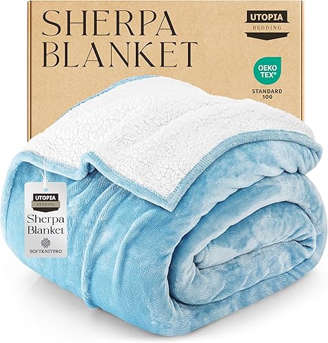 Miniatura 149 de Utopia Bedding - Manta sherpa de tamaño decorativo [negro, 50 x 60 pulgadas], manta reversible de vellón gruesa y cálida de 480 GSM, para cama