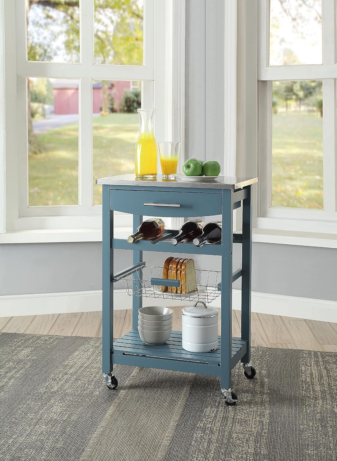 Kitchen Islands With StorageKitchen Cart with Wine Bottle
