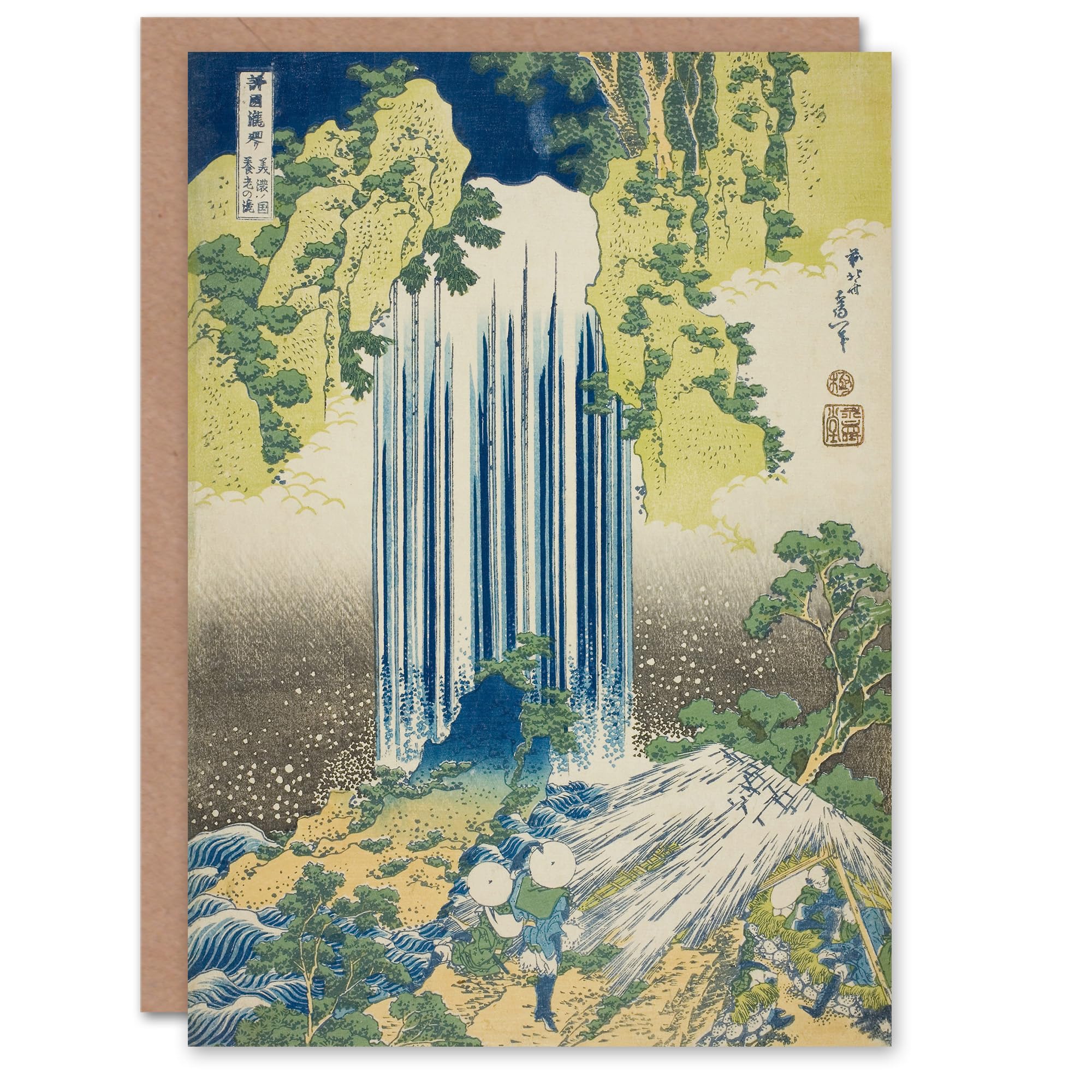 Artery8 Katsushika Hokusai Japanese Art Card Yoro Waterfall In Mino Province